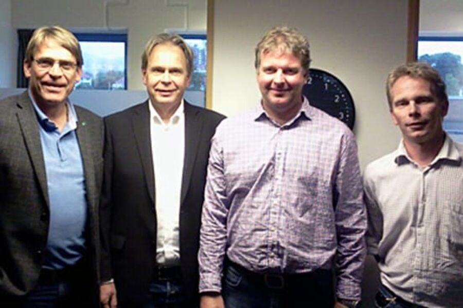 Fra venstre: Jon Valen-Sendstad (GK Norge AS), Geir Bjørke (GK Rør AS), Thomas Land (GK Rør Oslo AS) og Tore Moger (GK Norge AS)