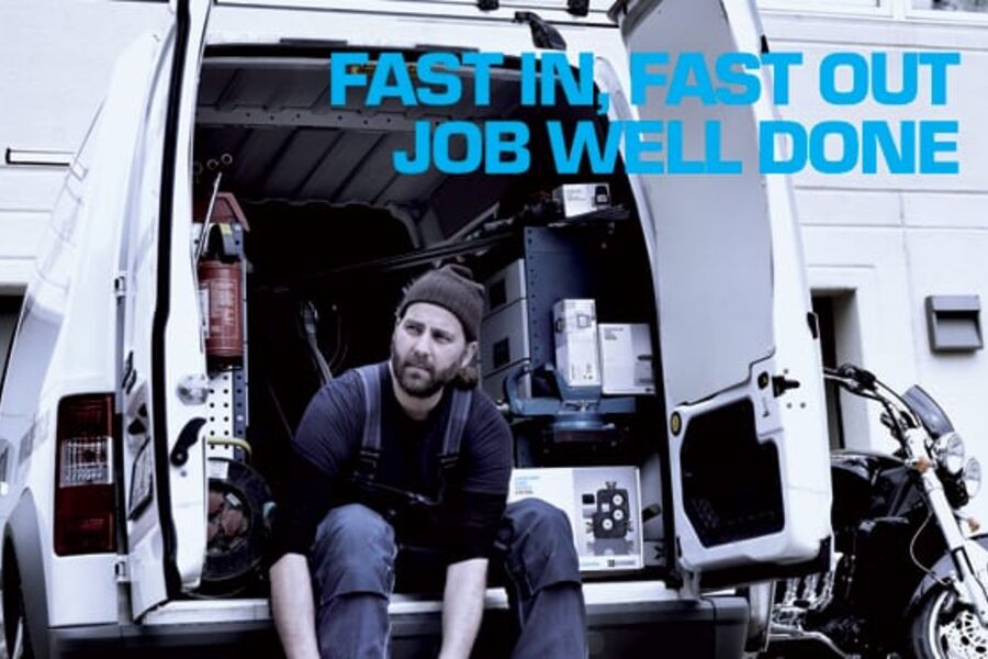ESBEs nye kampanje heter Fast in. Fast out. Job well done.