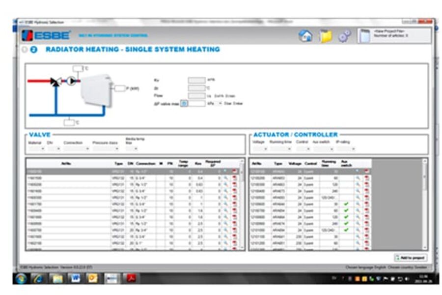 ESBE kommer med programvaren ESBE Hydronic Selection  et nytt og intelligent verktøy for blant annet rørleggere.