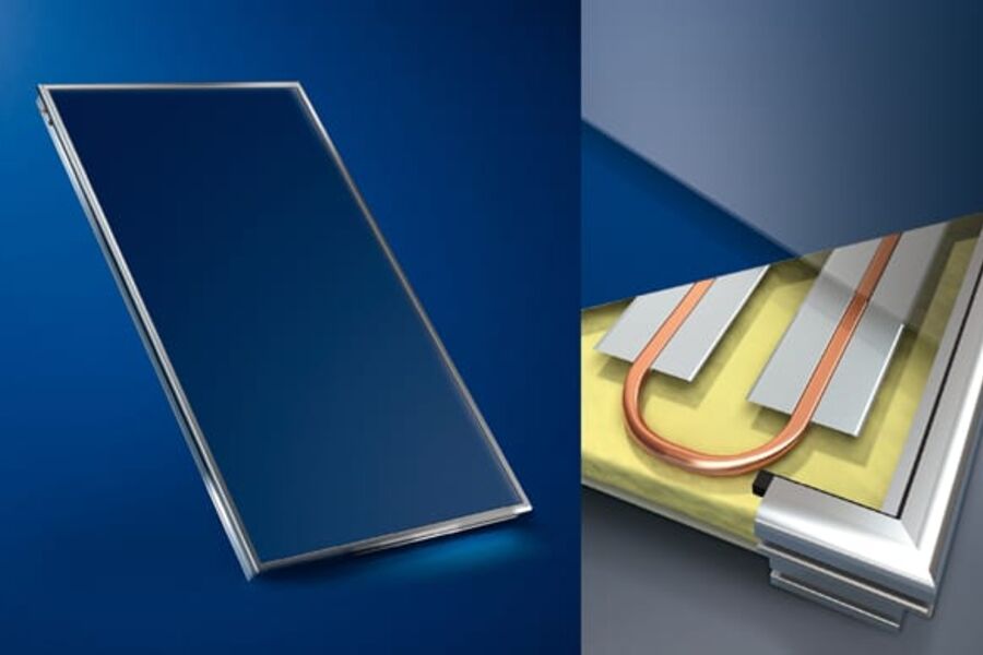 Under ekstremt høyt trykk legges det varmeledende plater rundt sirkulasjonsrøret, som fører til at baksiden av sirkulasjonsrøret til enhver tid er omsluttet og bedre i kontakt med absorberen.