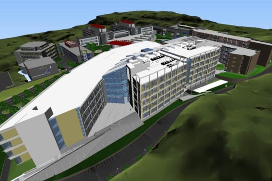 Modell over Statoils nye kontorer på Sandsli i Bergen. (Skanska)