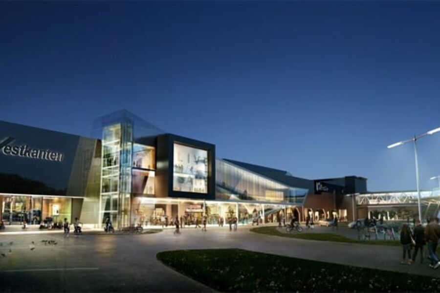 Nye Vestkanten senter i Bergen. Illustrasjon: www.mir.no