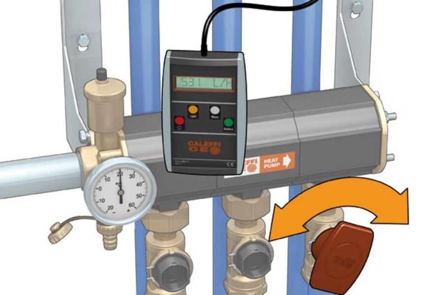 Samlestokken viser innregulering via elektronisk måleenhet.