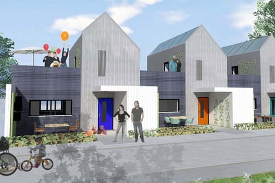 På Mortensrud i Oslo har Obos 33 passivhusboliger under planlegging. Skisse: Obos Nye Hjem