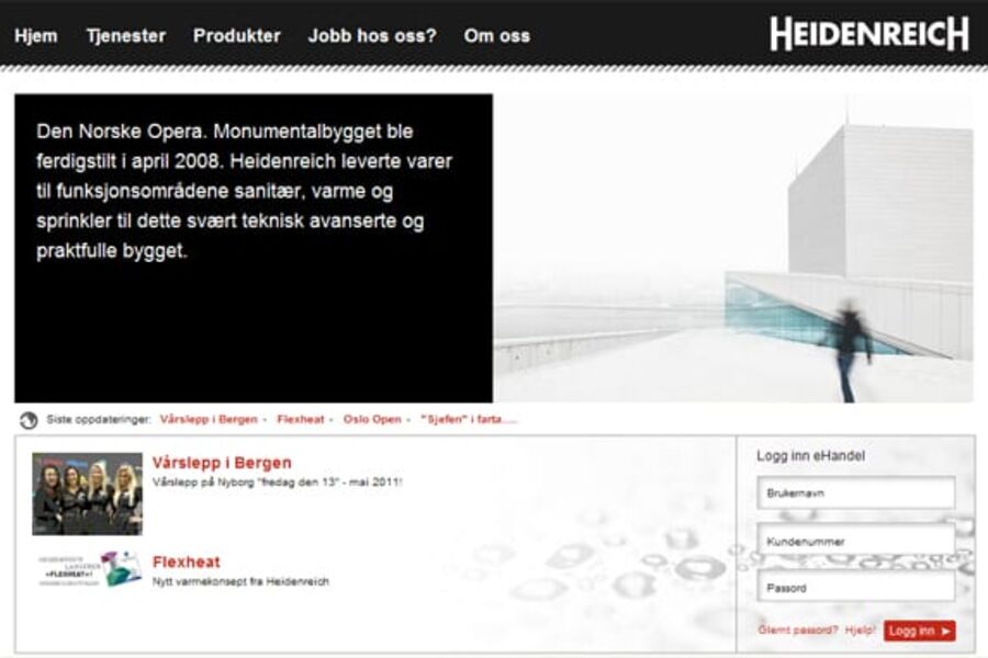 Slik ser de nye nettsidene til Heidenreich ut.