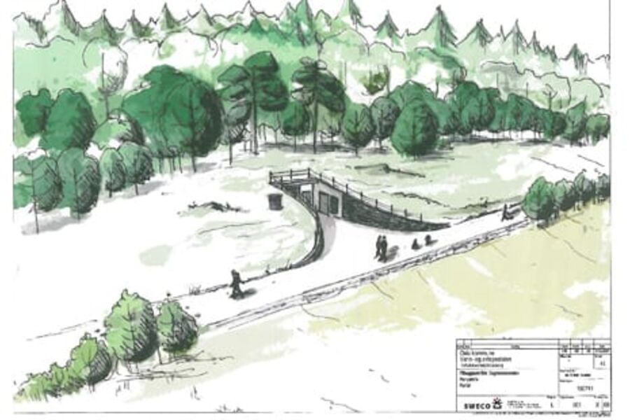 Illustrasjon. Vann- og avløpsetatens prosjekt Vettakollen høydebasseng vil bestå av to underjordiske bassenger i fjell for drikkevann og vannledninger i tunneler for påkobling til eksisterende hovedvannledninger
