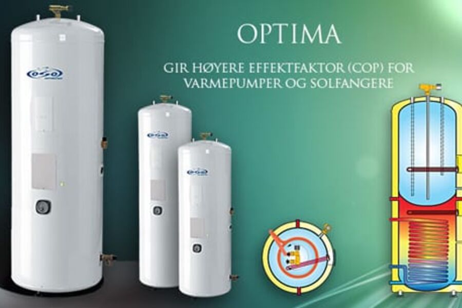 Oso Hotwater Optima EP2 300 inngår som et av produktene i Heidenreichs varmepakker
