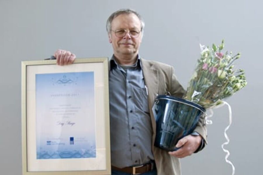 Prisvinner Dag Berge mottok vannprisen 2011 torsdag 10. mars på Radisson Blu Nydalen i Oslo