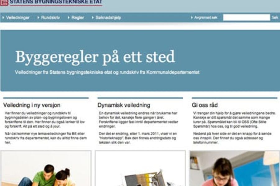 Slik ser den nye veiledningen ut på BE`s hjemmesider.