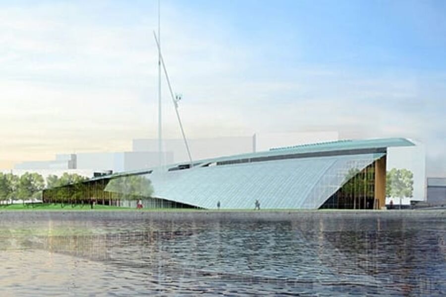 Det kommende Astrup Fearnley-museet på Tjuvholmen er med på å løfte Oslo opp blant verdens beste arkitektur-byer. Foto: Tjuvholmen.