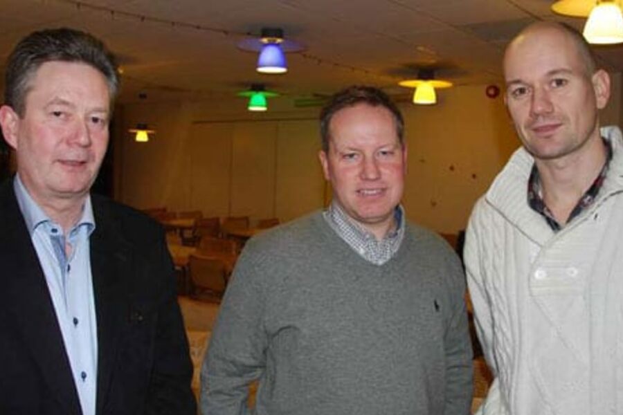 Geir Knudsen (f.v)fortsetter som administrerende, Roar Smelhus blir direktør for Bygg og Eiendomog, mens Lars Thorbjørnsen blir direktør for Infrastruktur og Miljø.