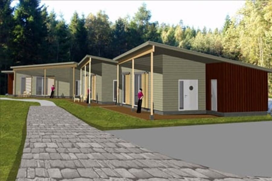 Elever ved Mandal vgs skal bli kunnskapsrike på bygging av passivhus. Illustrasjon fra pressemelding.