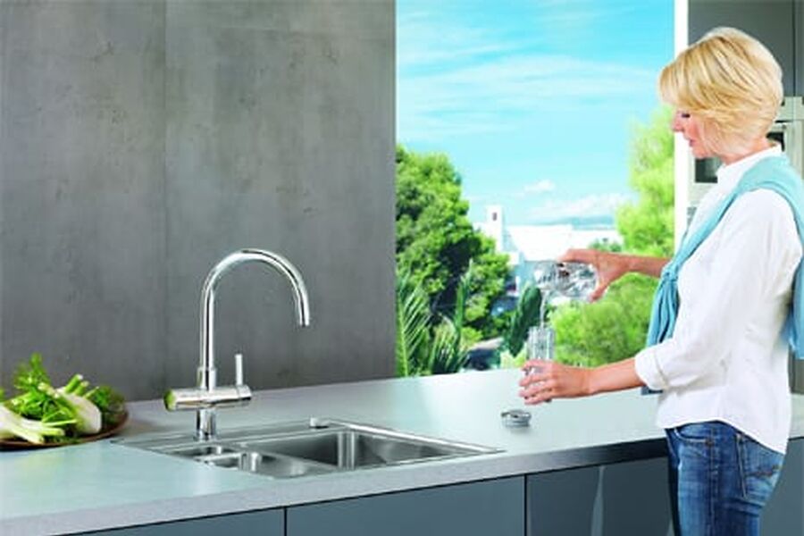 Grohe har sin egenartet design på armaturer, uansett prisgruppe.