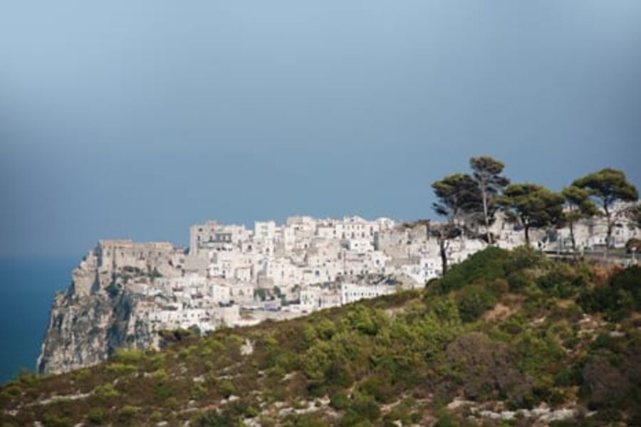 Klassiske hvite hus ved kysten av Puglia. Foto: Dreamstime