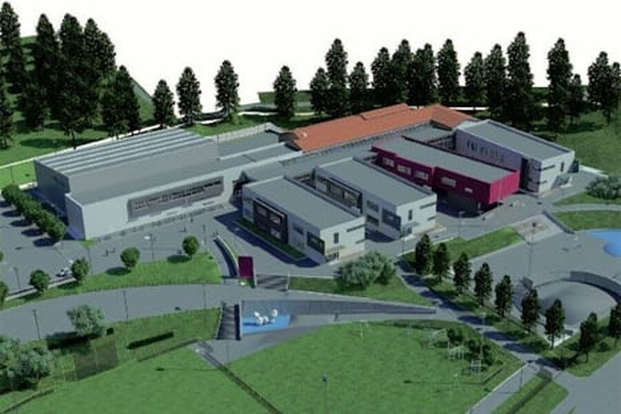 Modell av nye Midtbygda Skole.(Illustr.: Multiconsult/Link Signatur)