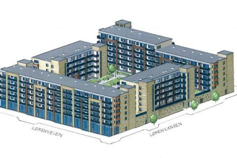 I november starter Selvaag opp med neste trinn i byggingen av Lørenbyen.Illustrasjon: Arkitekt Solveig Sveen