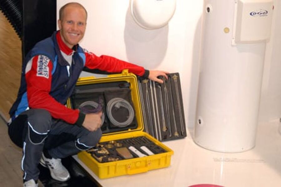 Christoffer Braathen og OSO lanserte en ny servicekoffert under vvs-dagene i år.