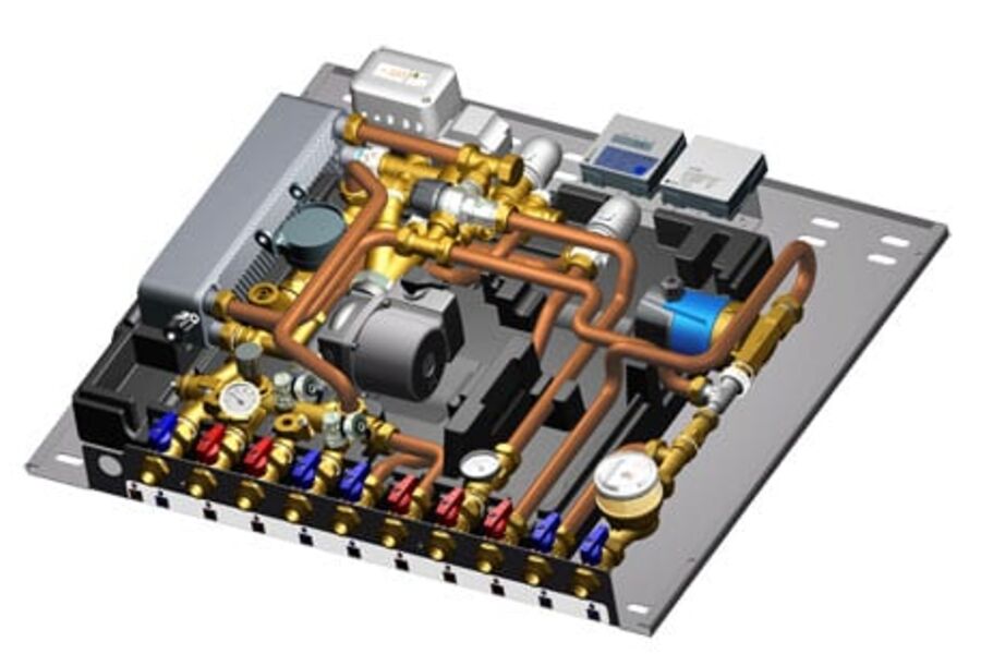 IvarSAT boligmodul er en ny multifunksjonell enhet for varme og forbruksvann inklusive produksjon av varmtvann samt måling av energi- og vannforbruk i hver enkelt boenhet.