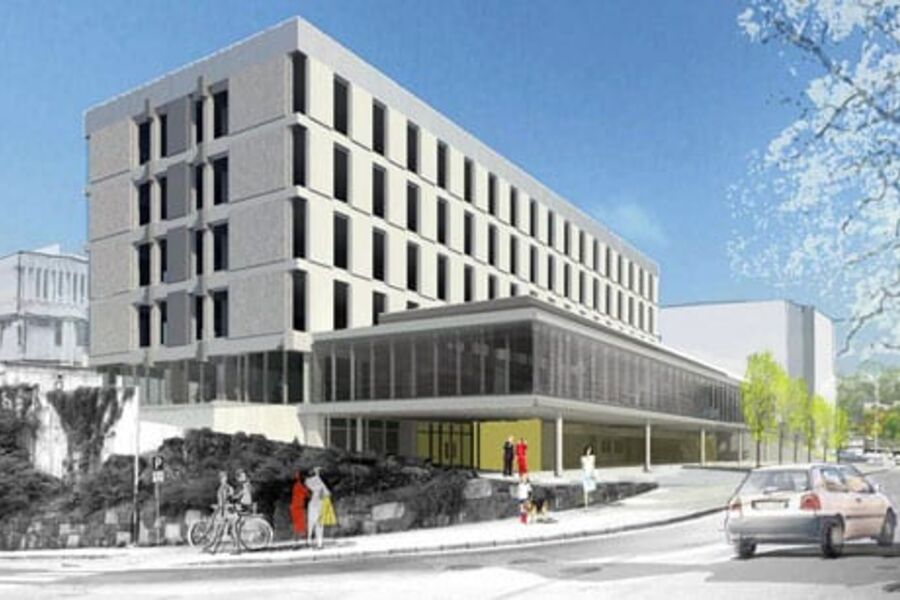 Ideskisse for Sandvika sentrum utarbeidet av Dyrvik Arkitekter AS)