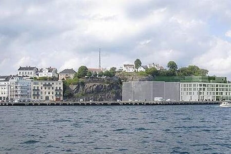 Bygget skal ha en høy miljøprofil og tilfredsstillende klasse «very good» i den europeiske miljøsertifiseringen BREEAM. Fotoskisse: HRTB Arkitekter.