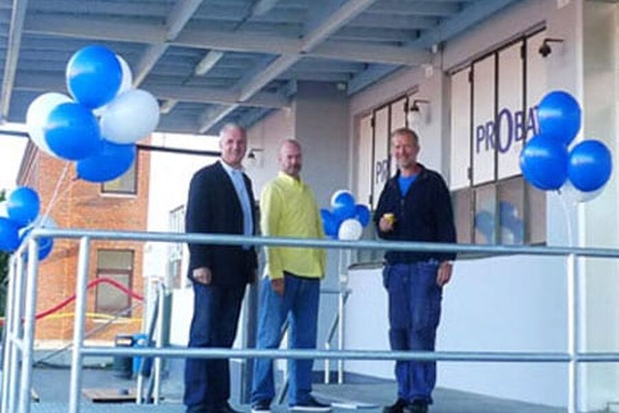 Her har vi tre fornøyde karer fra Probata samlet foran lokalene i Østensjøveien 9.