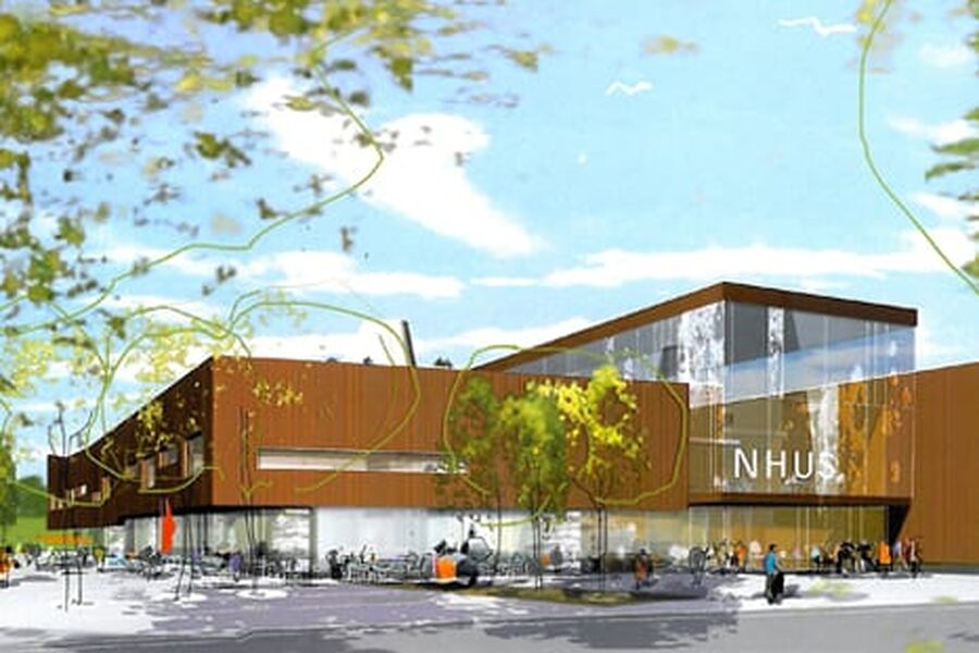 Nye Hokksund ungdomsskole, tegnet av L2 Akritekter, skal stå ferdig til skolestart 2011.