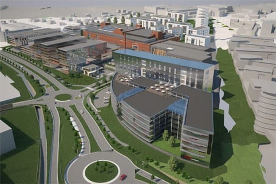 I HasleLinjes forslag skal rundt 140 000 kvadratmeter brukes til næringsvirksomhet.