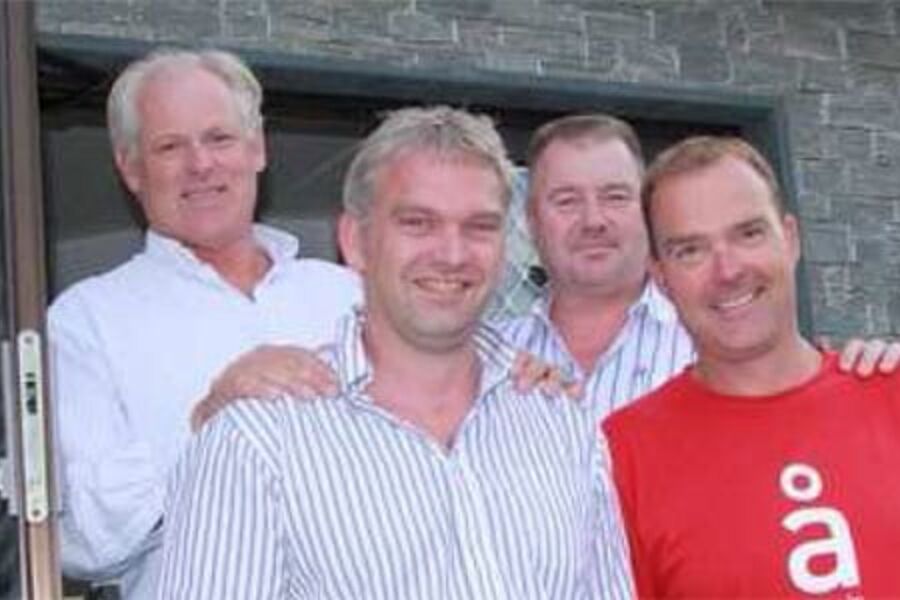 Her har vi gutta bak boligsatsingen til Ventistål. Fra venstre Jørn Storm Thorstensen, Bjørn A. Borch, daglig leder i Ventistål Trond Severinsen og Torgeir Karlsen.