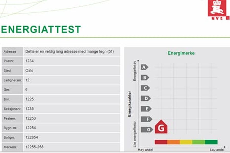 Slik er energiattesten fra NVE.