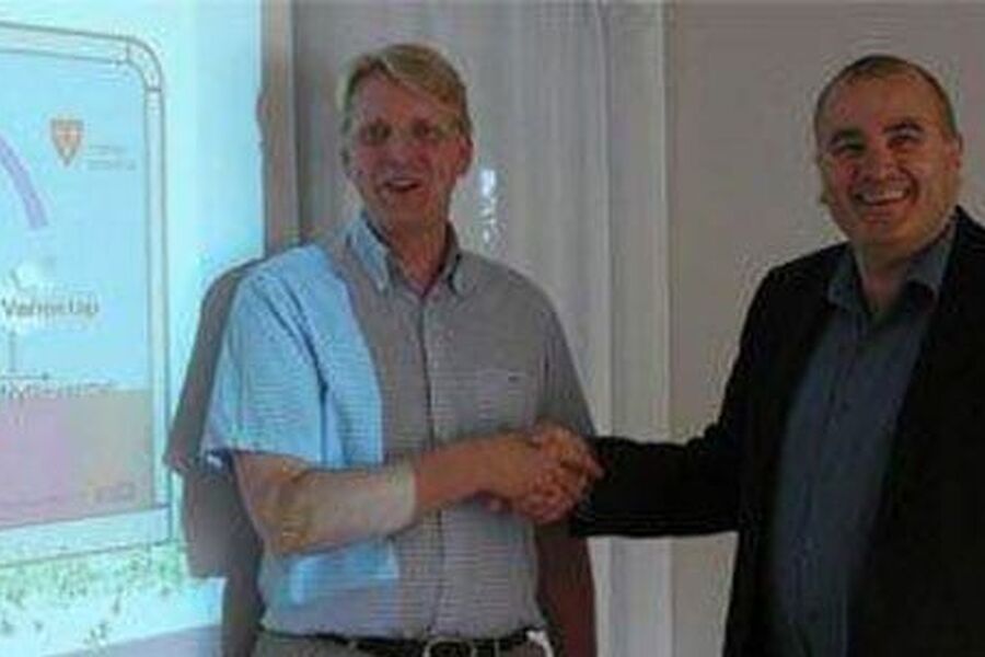 Rune Venås (th) Nord-Trøndelag fylkeskommune  Jan Topstad (tv) Norsk Bioenergi.