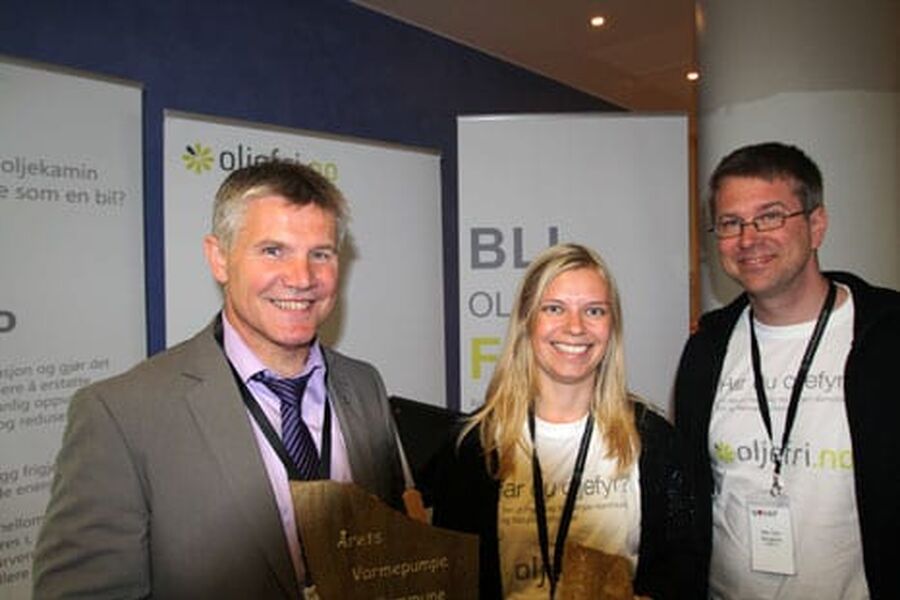 Vinnerene på årets varmepumpekonferanse var fra venstre, Hornindal kommune som ble