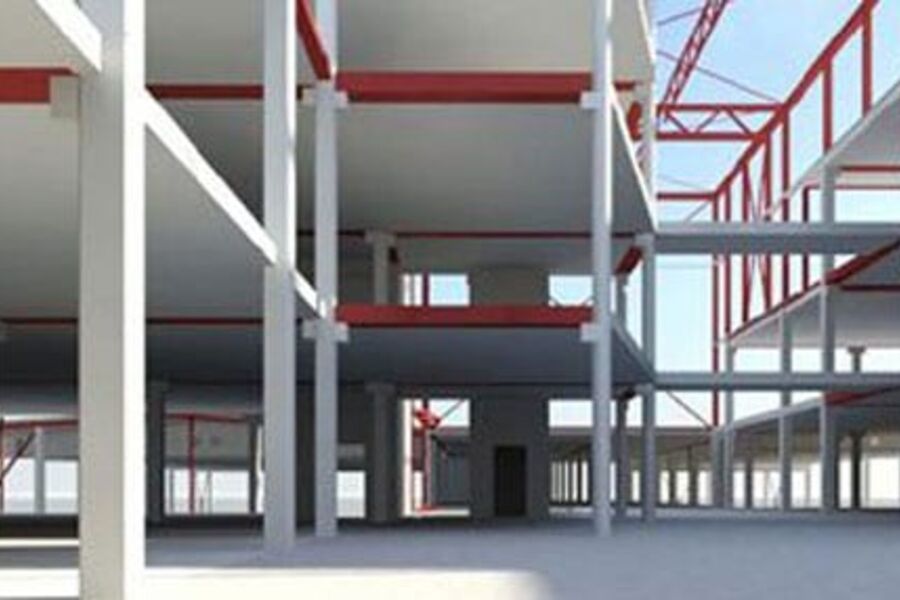 Her vises en 3D modell av Agder videregånde skole som er et referanseprosjekt når det gjelder BIM.