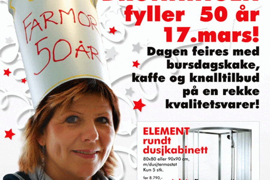 Det går ikke ubemerket hen når rørleggermester Mai-Britt Johansen på Notodden fyller 50 år.