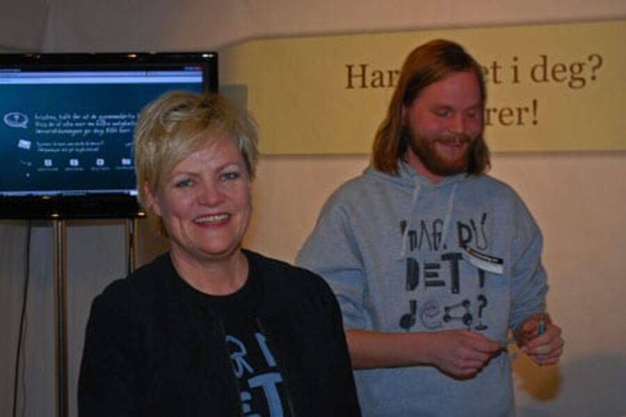 Kristin Halvorsen stilte på utdanningsmessen for å reklamere for læreryrket.