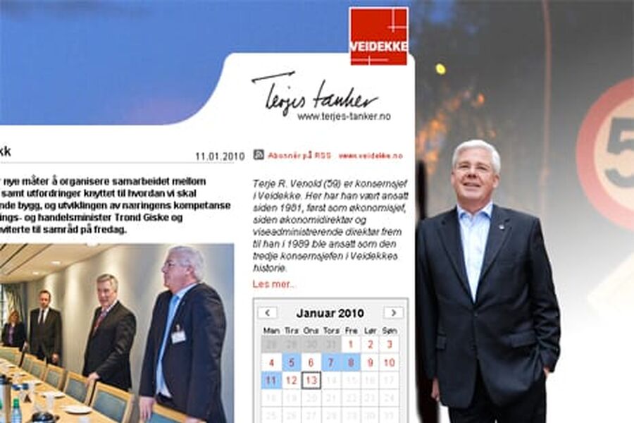 Terjes tanker heter sjefens blogg i Veidekke.