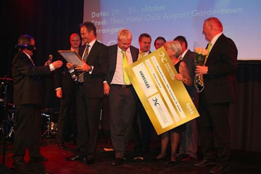 Her fra premieutdelingen i fjor, hvor Herkules kjøpesenter gikk av med seieren.