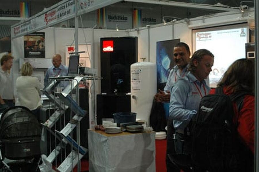 Fra standen til Rørleggersentralen under messen Gjør din bolig bedre.