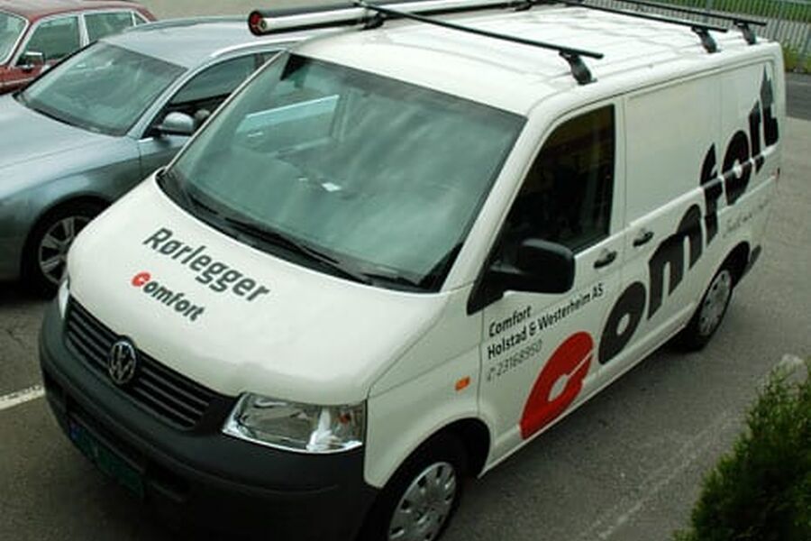 Slik vil Comforts nye servicebiler se ut. God synlighet dag som natt er vektlagt