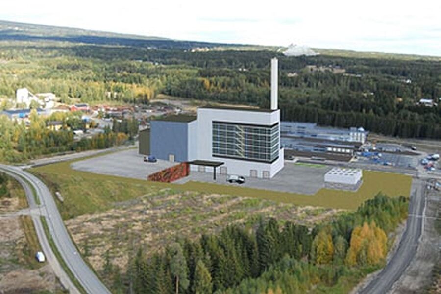 Trehørningen-anlegget, Eidsivas store bioenergisatsing på Hamar. Foto Eidsiva.