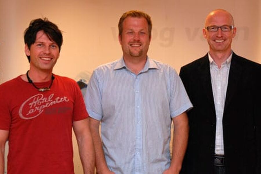 To nye og en veteran: Geir Johansen, Petter Gulløy og Håkon Killerud skal sørge for at norske hjem blir belagt med Arjonfloor.