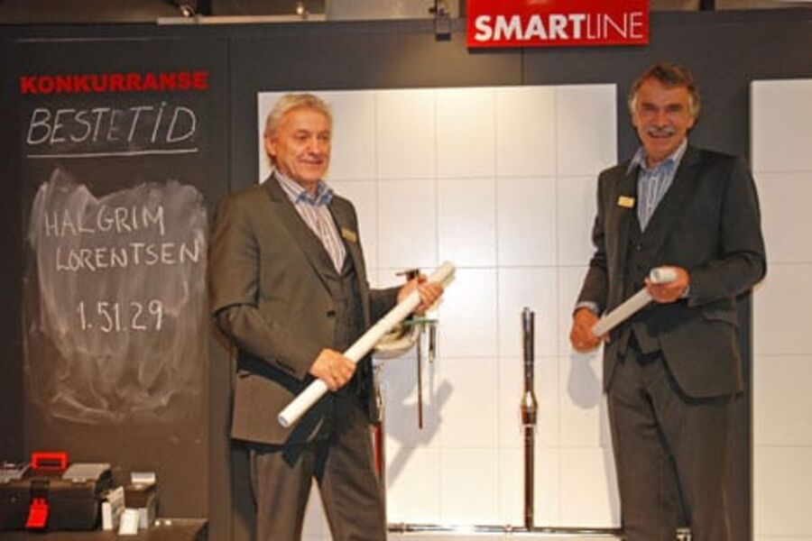 På stand for Pipelife: Prosjektingeniør Arild Fiskvik og salgssjef Jan Kopreitan.