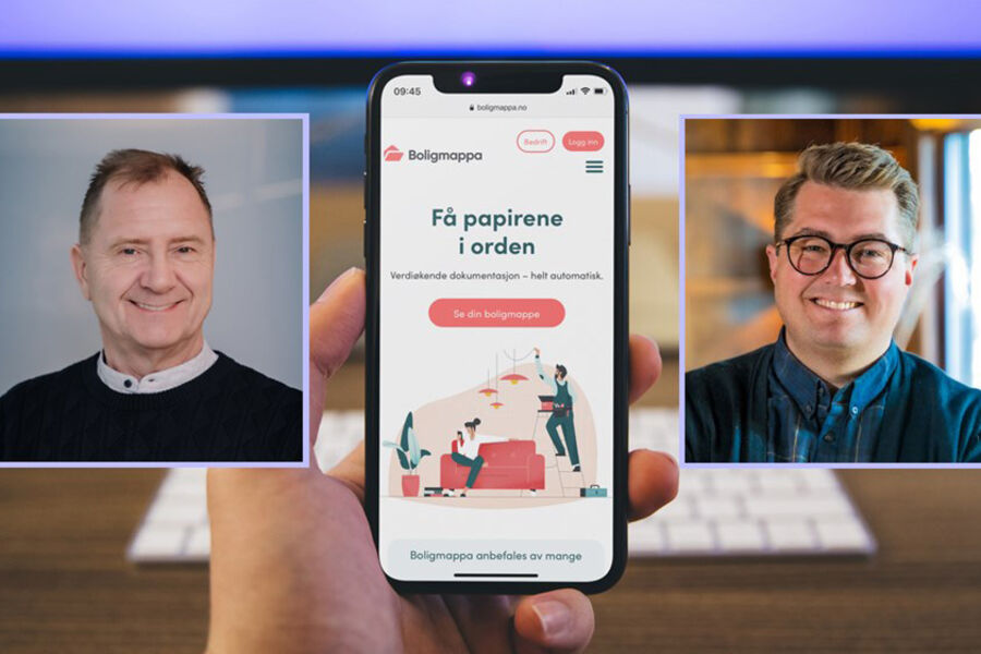 Direktør kompetanse og utvikling Oddgeir Tobiassen i RørNorge og markeds- og kommunikasjonssjef Eirik Vigeland i Boligmappa.