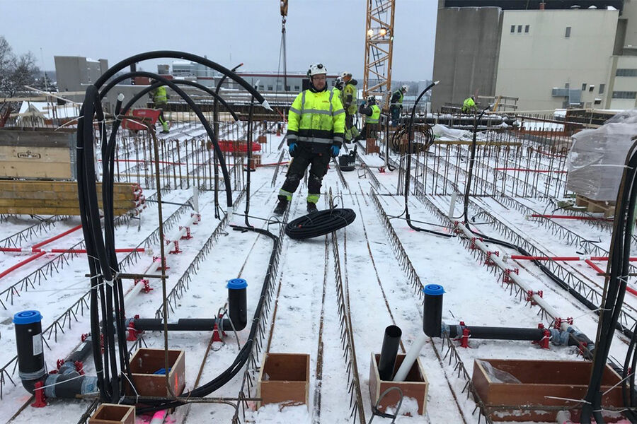 Under arbeidet ved Heiergården Terrasse i Rakkestad kommune.