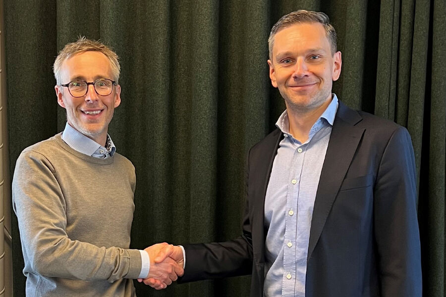 Jan Andersson adm.dir Vasatherm AB, og Erik Hultman, adm dir.Lyngson Group til høyre. 