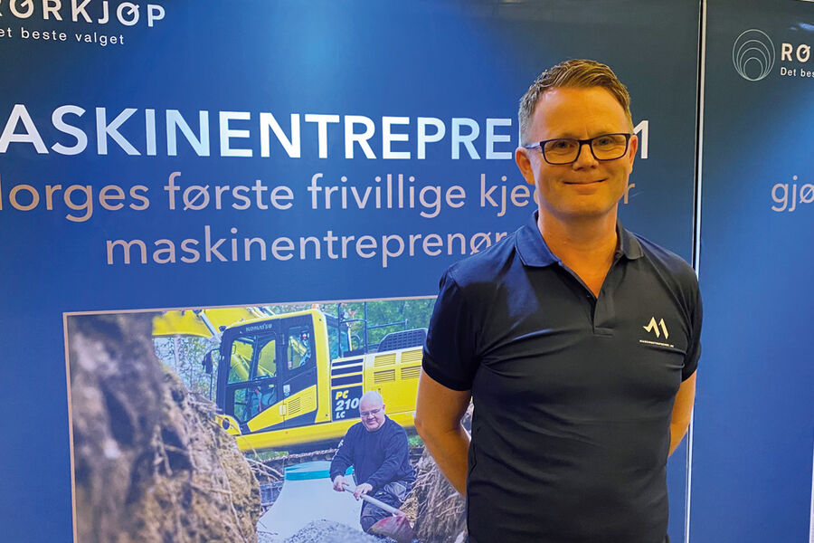 Tror på dobling: Rørkjøp satser på maskin-entreprenørbransjen, og har startet kjeden MaskinEntreprenør1, og har allerede 25 medlemmer. Kjedesjef Andreas Larem gleder seg til fortsettelsen. Foto: Rune Midtskogen