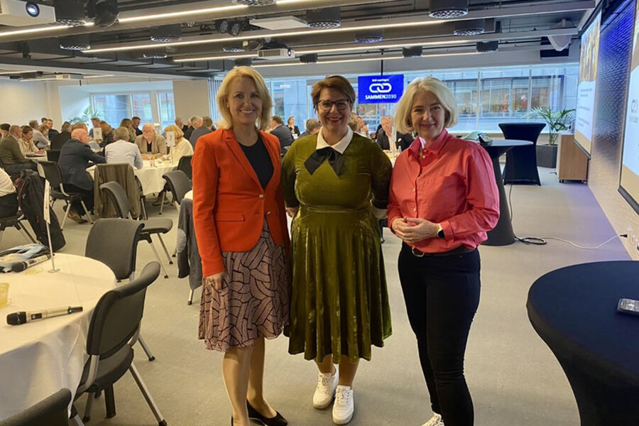 Liv Kari Skudal Hansteen (adm. dir. Rådgivende Ingeniørers Forening), Tone Tellevik Dahl (adm. dir. Norsk Eiendom) og Marianne W. Røiseland (arm. dir. Rørentreprenørene Norge)