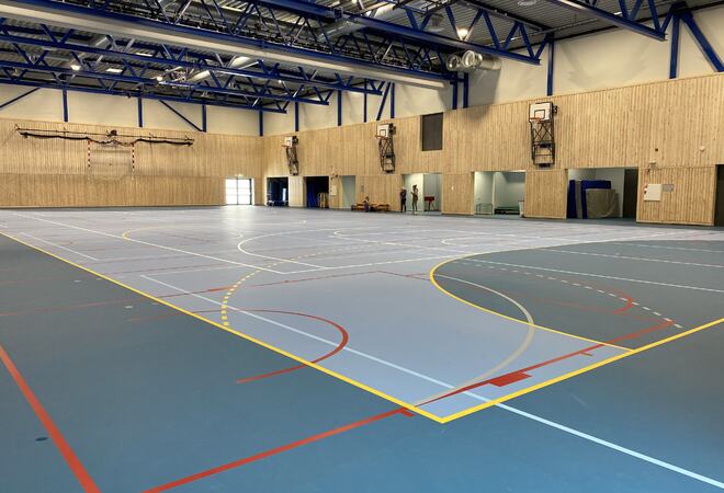 Bilde av den nye hallen i Barduhallen