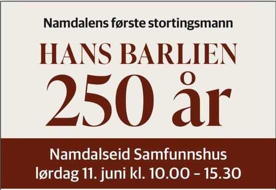 Hans Barlien 250 år jubileum 2