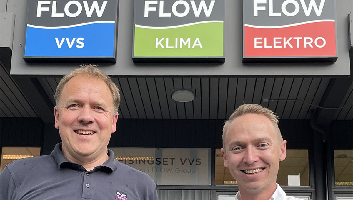 Fra venstre, Mads Meisingset Mathia, styremedlem i FLOW Group, og nyansatt daglig leder i FLOW Klima Oslo, Mathias Spolén Erstad.