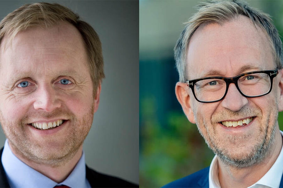 Bjørn K. Haugland, adm.dir. i Skift og Kim R. Lisø, konsernsjef i GK